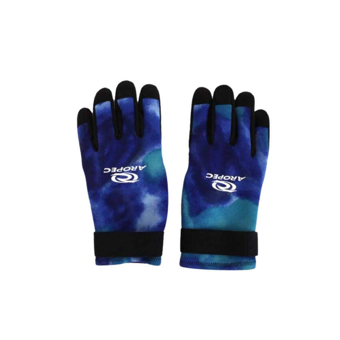 AROPEC BLUE CAMO 2MM SPEARFISHING DIVING GLOVES