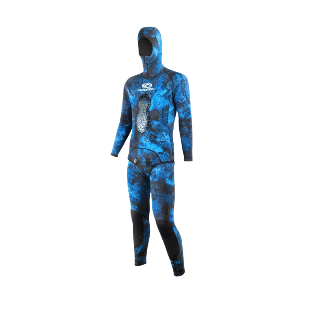 AROPEC 2 PIECE CAMO BLUE SPEARFISHING 2MM WETSUIT