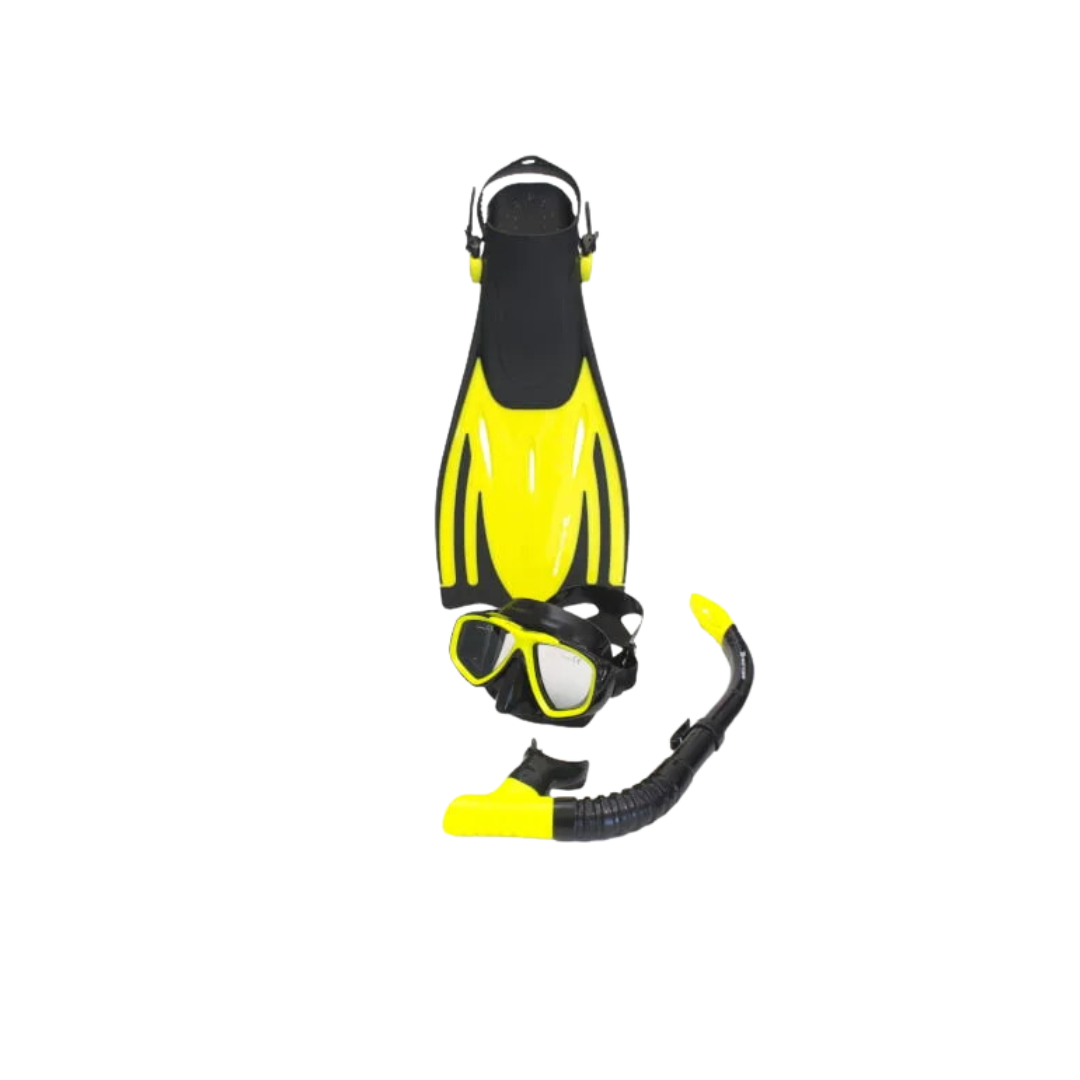 Bonassi Adult Juno Snorkel Set with Mask, Fins and Snorkel