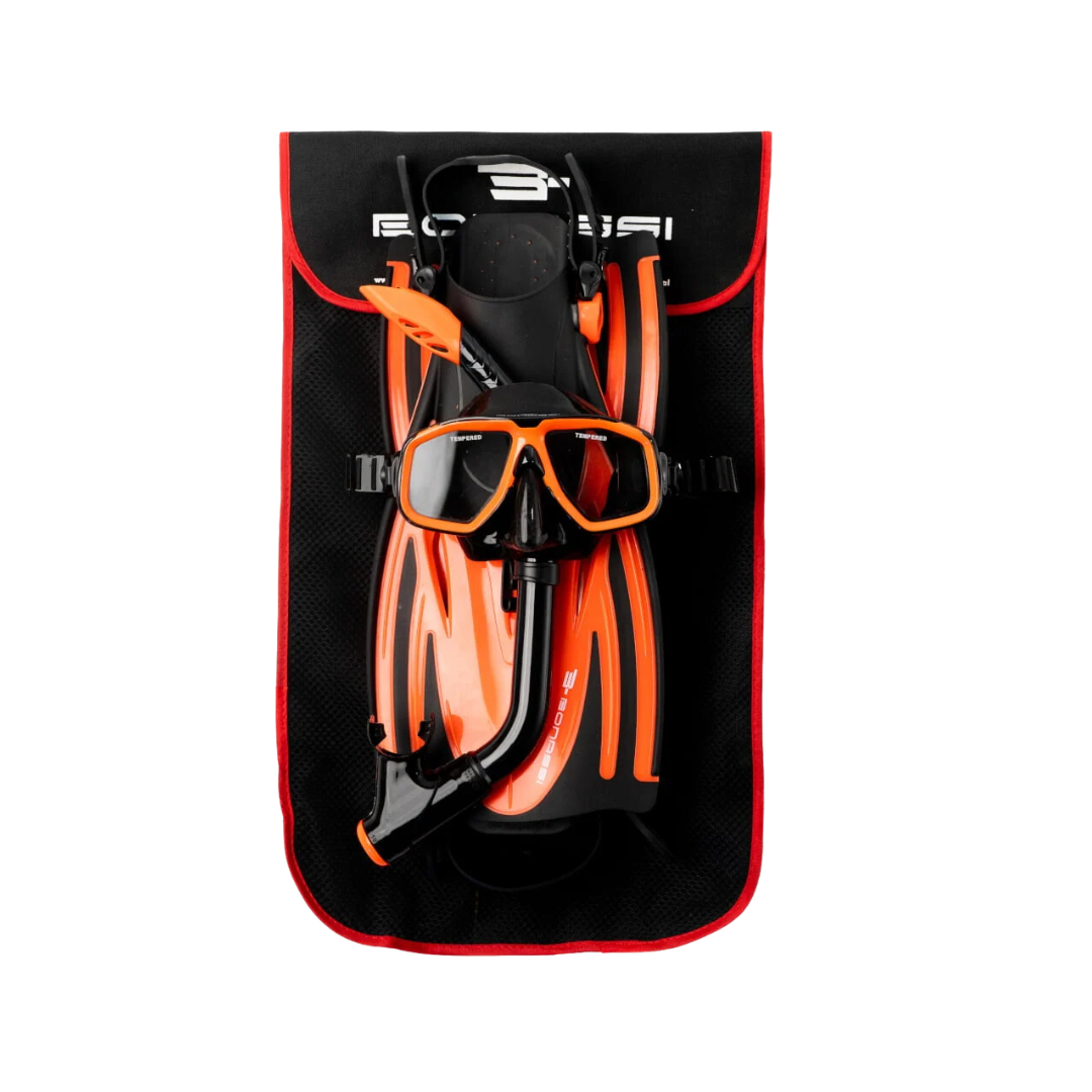 Conjunto Bonassi Juventas Junior con máscara, aletas y snorkel