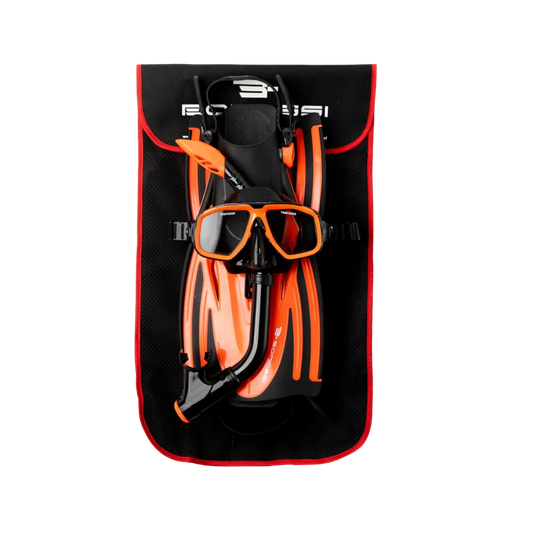 Conjunto Bonassi Juventas Junior con máscara, aletas y snorkel