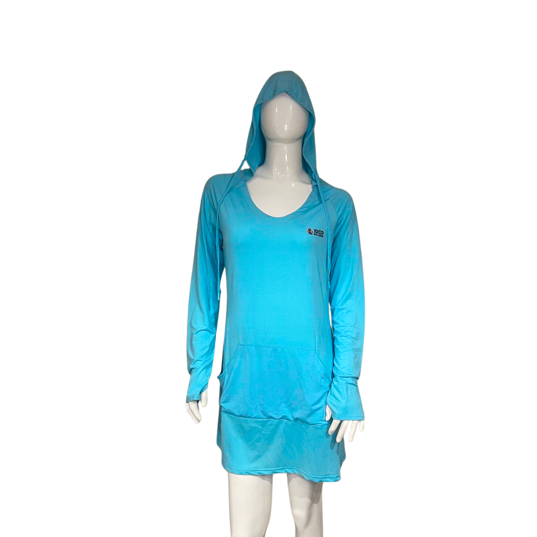 Camisa con capucha y protección solar Dry Fit para mujer
