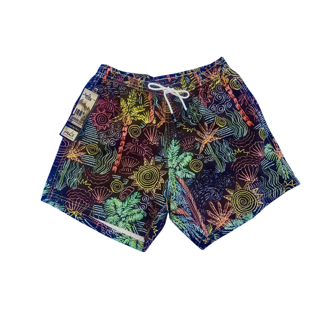Pantalones cortos multicolores elásticos en 4 direcciones para hombre