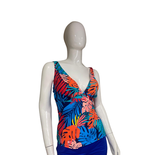 Tankini de hoja azul