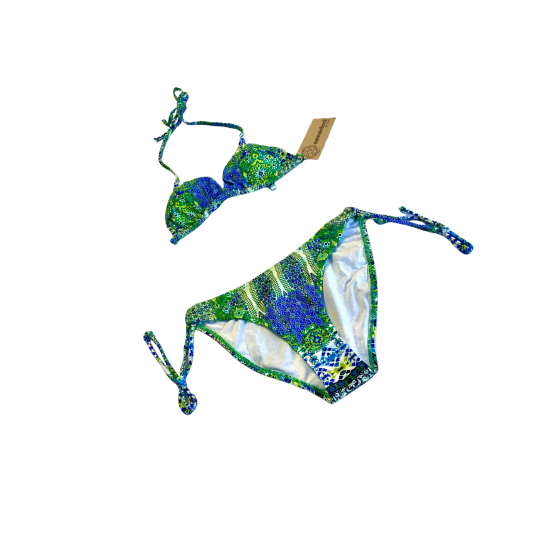 Blue and Green String Bikini