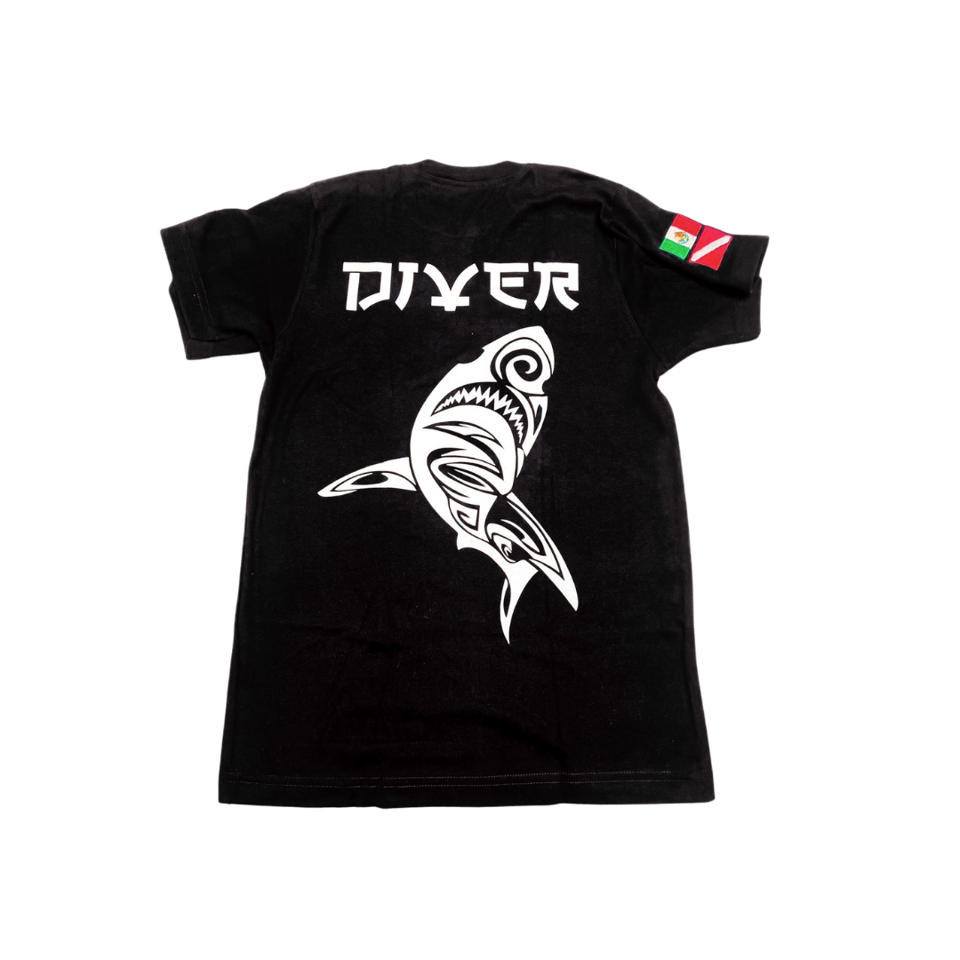 Camiseta clásica negra de buzo de Xico Dive Center