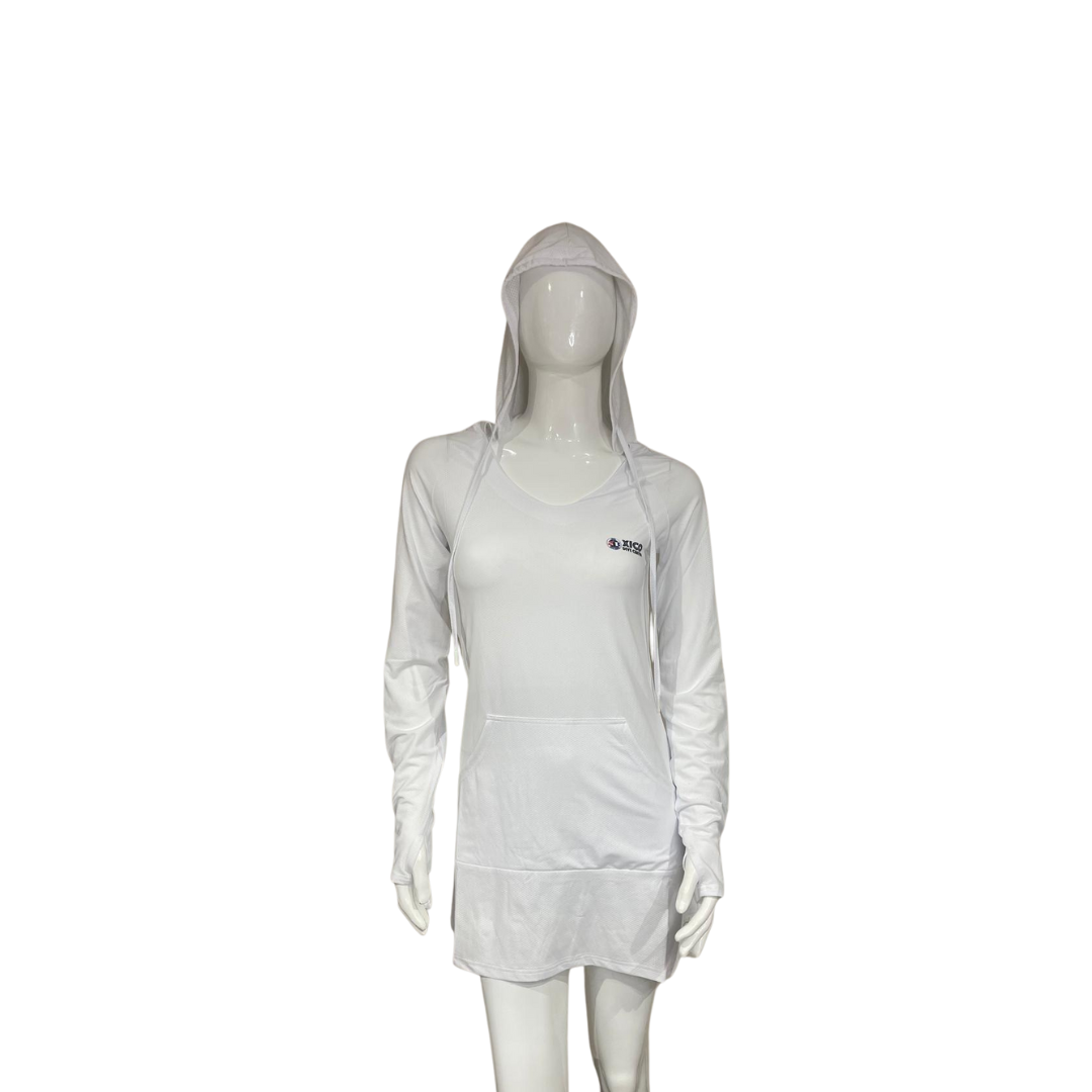 Camisa con capucha y protección solar Dry Fit para mujer