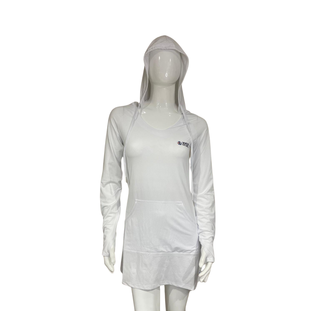 Camisa con capucha y protección solar Dry Fit para mujer