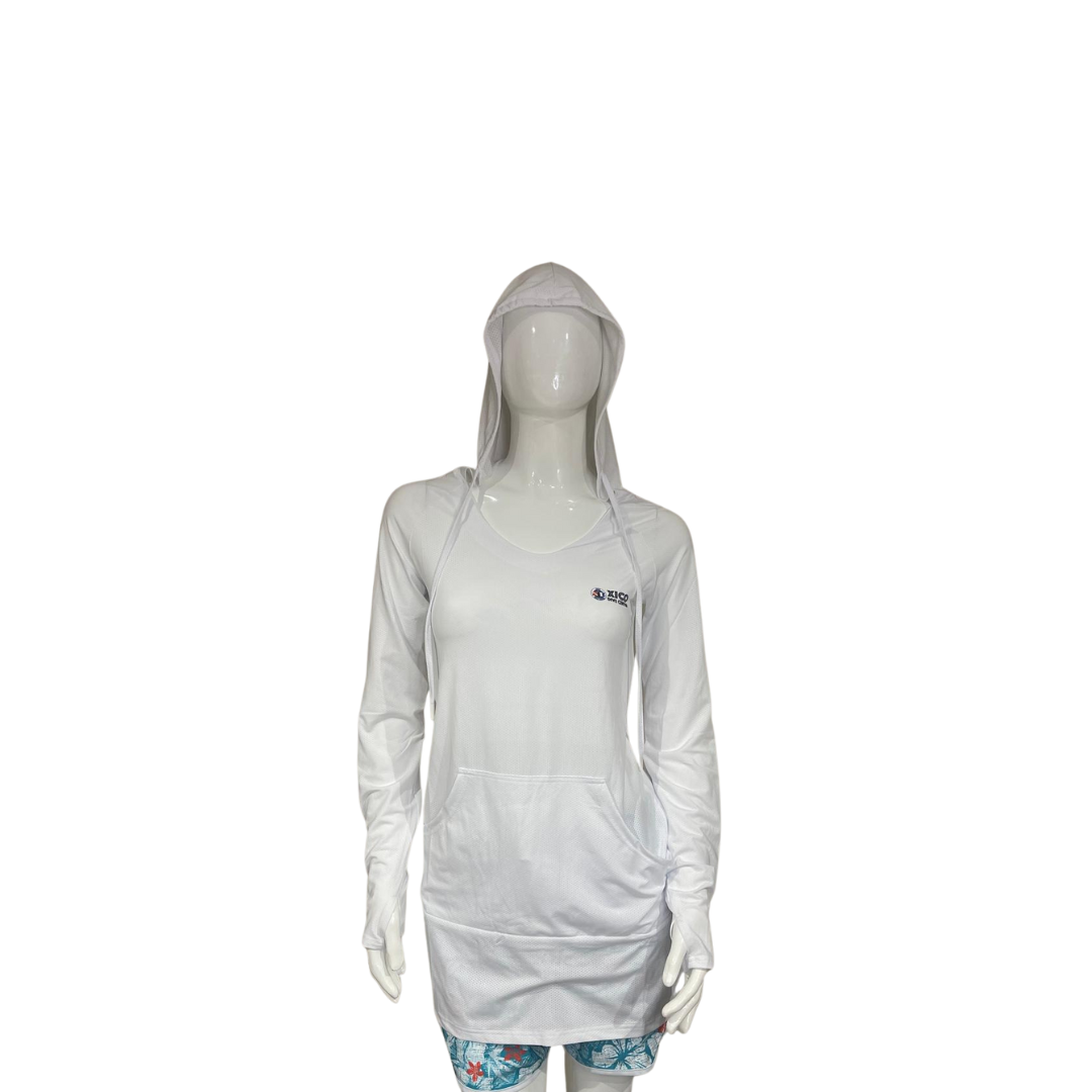 Camisa con capucha y protección solar Dry Fit para mujer