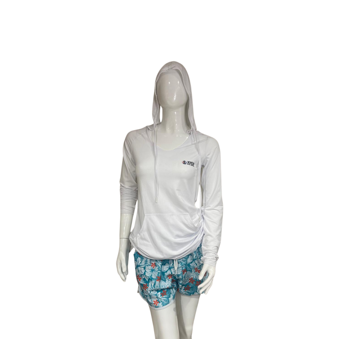 Camisa con capucha y protección solar Dry Fit para mujer
