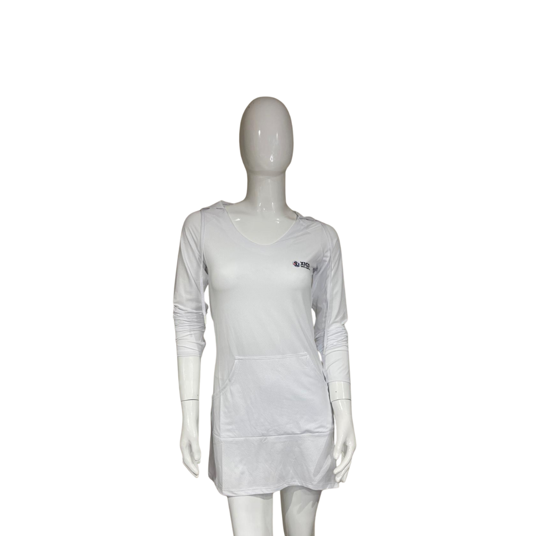 Camisa con capucha y protección solar Dry Fit para mujer