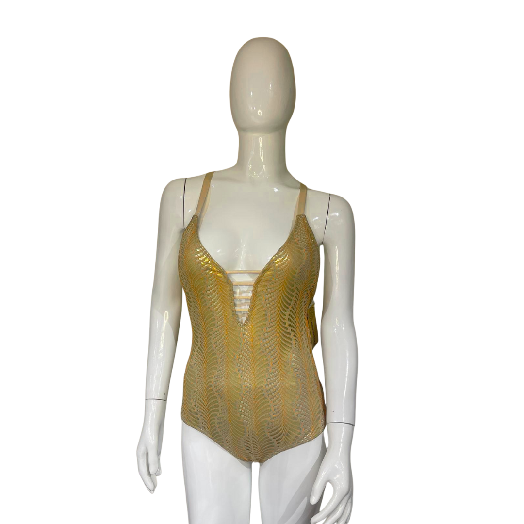Gold One Piece Swimsuit