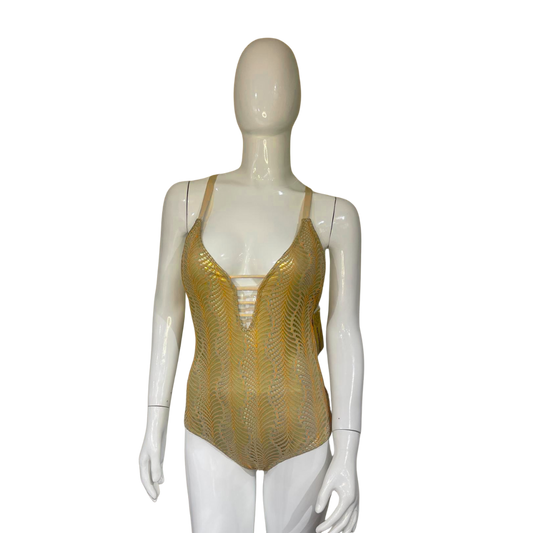 Traje de baño de una pieza dorado