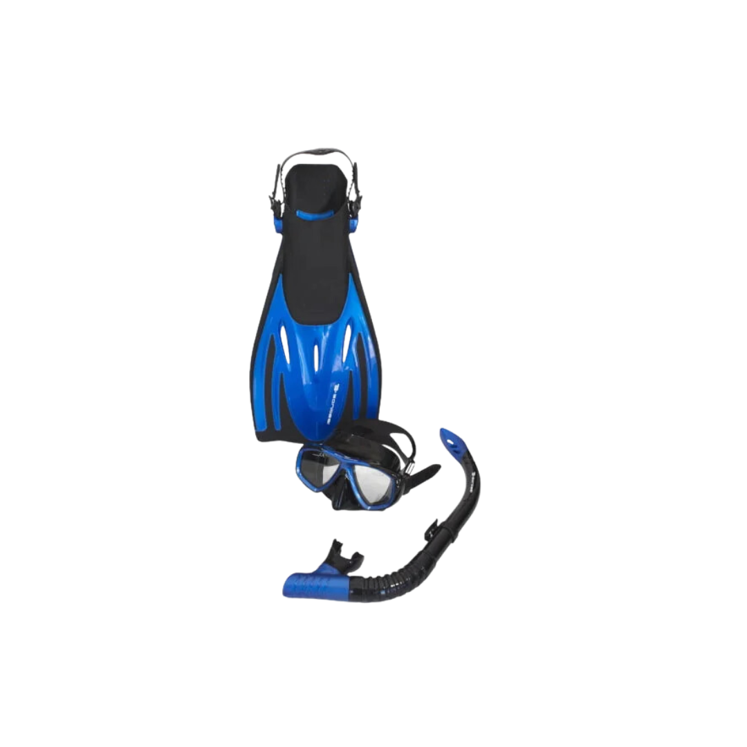 Bonassi Adult Juno Snorkel Set with Mask, Fins and Snorkel