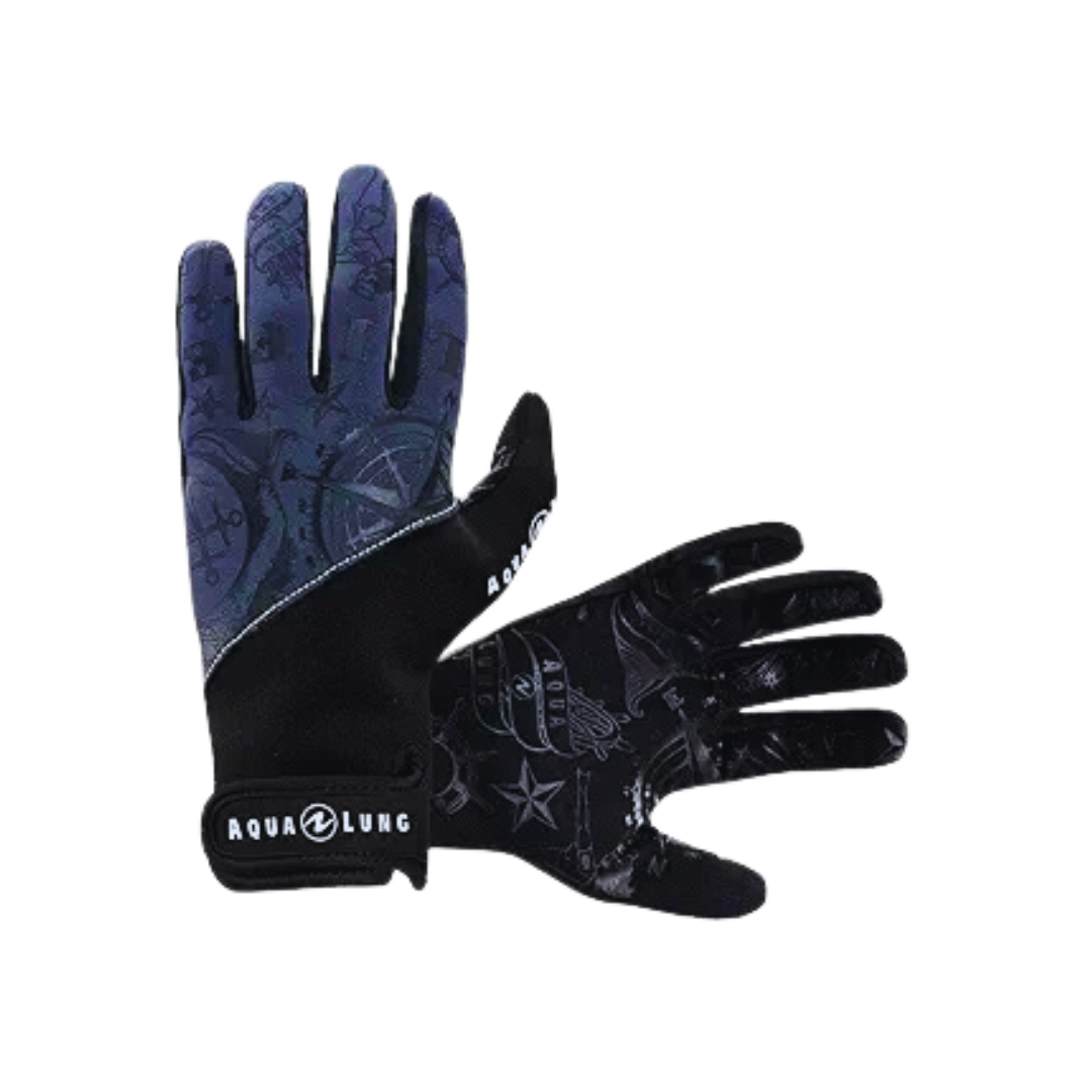 Men's 2mm Aqualung Admiral III Gloves in Charcoal and Black