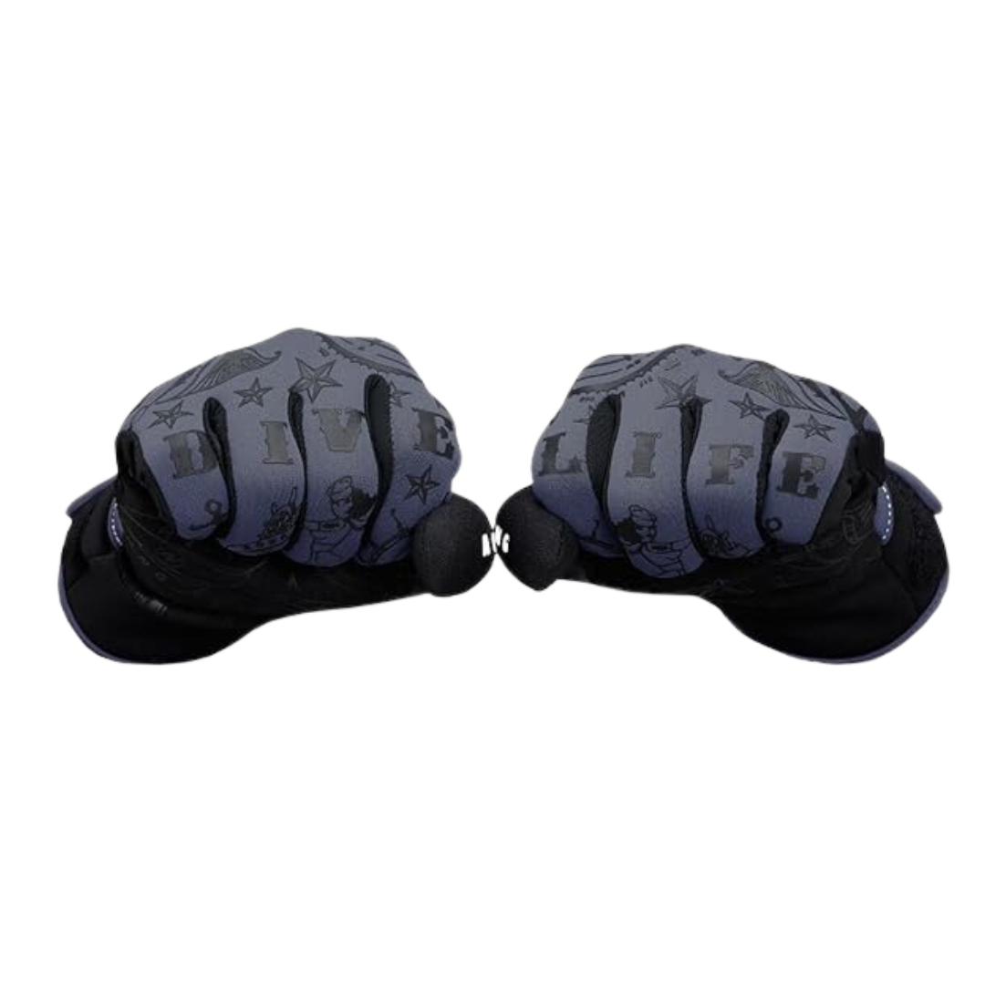 MENS AQUALUNG ADMIRAL III GLOVES 2MM BLACK AND CHARCOAL