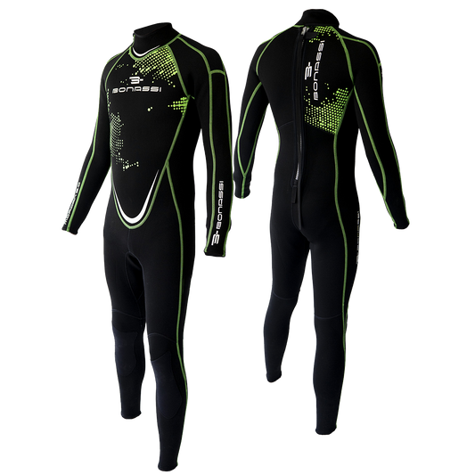 Traje de neopreno Bonassi Morgan de 3 mm para hombre (verde)