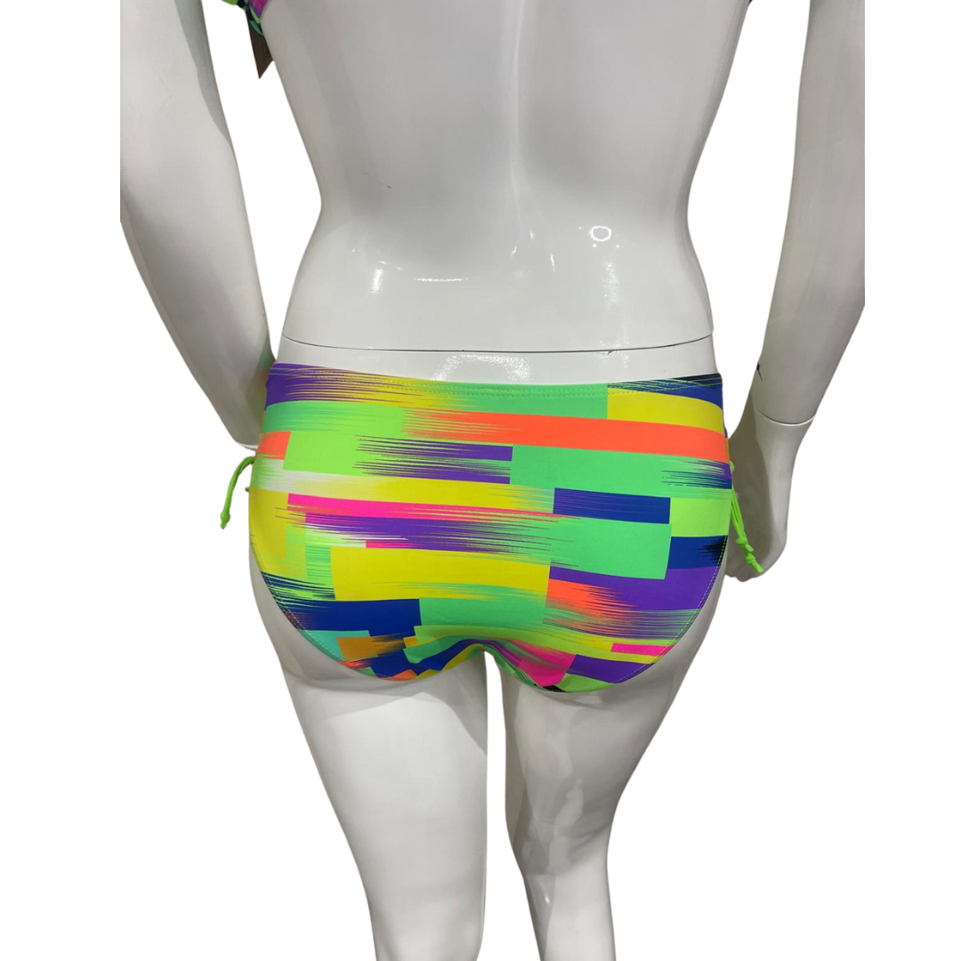 Neon Green Multicoloured Bikini