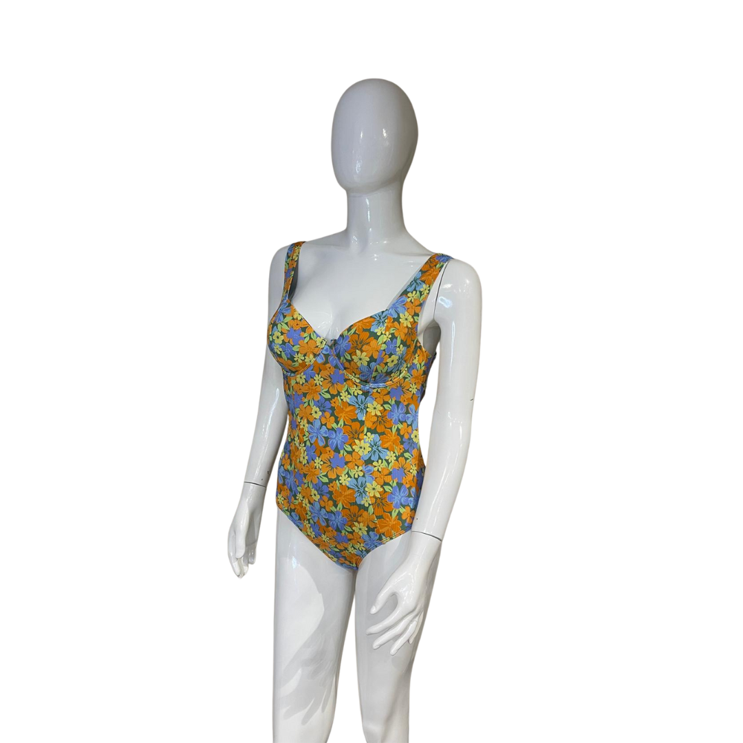 Orange Floral One Piece
