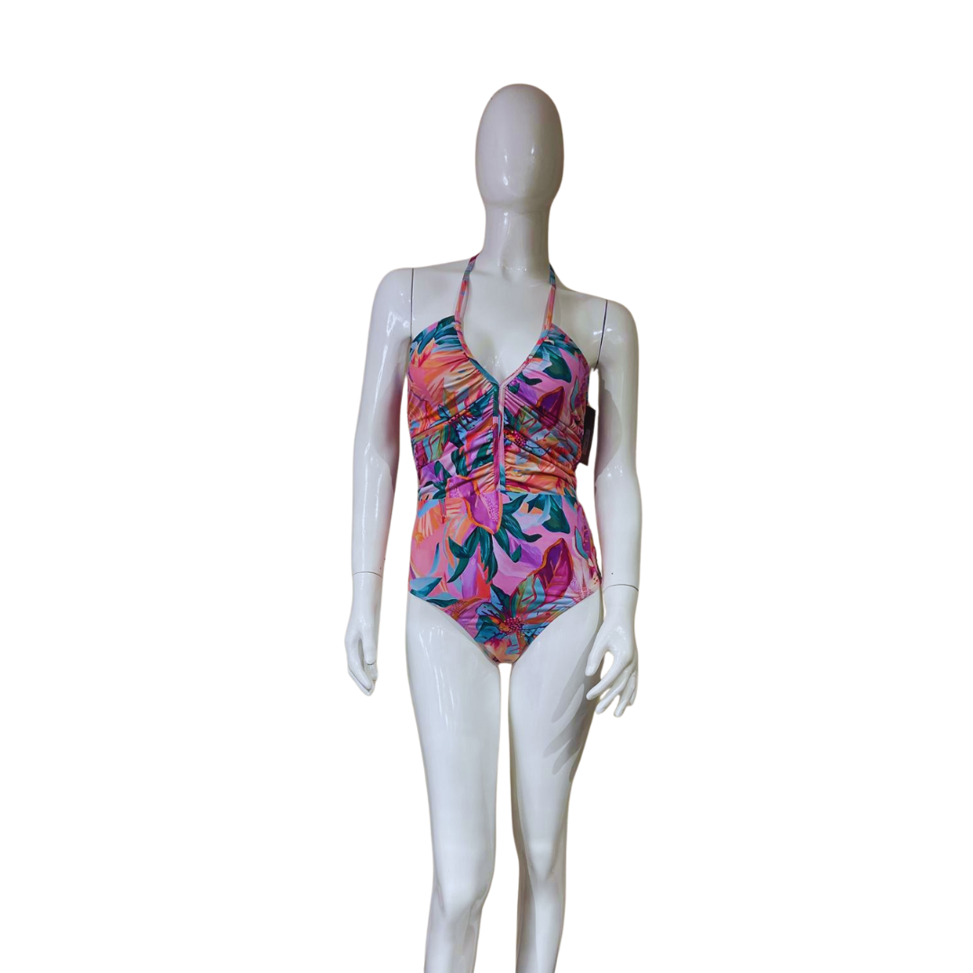 Pink Floral One Piece Swimsuit