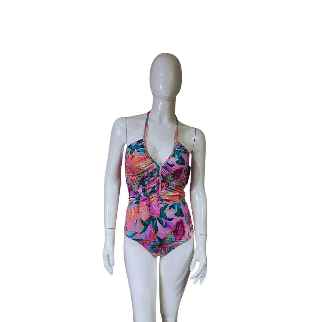 Pink Floral One Piece Swimsuit