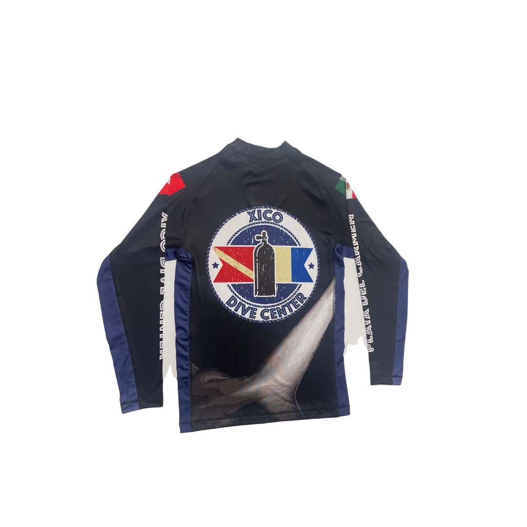 Camiseta de protección solar negra del Xico Dive Center
