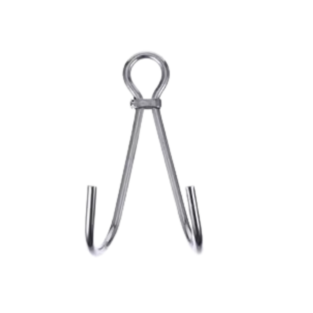 Gancho doble de acero inoxidable