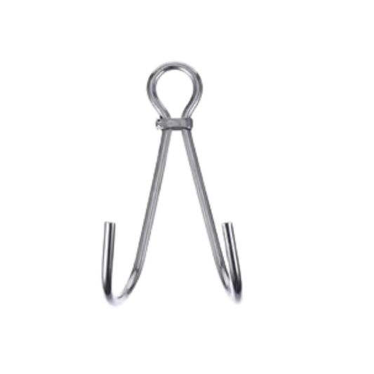 Gancho doble de acero inoxidable
