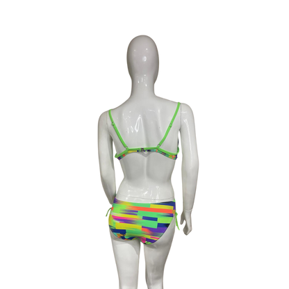Neon Green Multicoloured Bikini