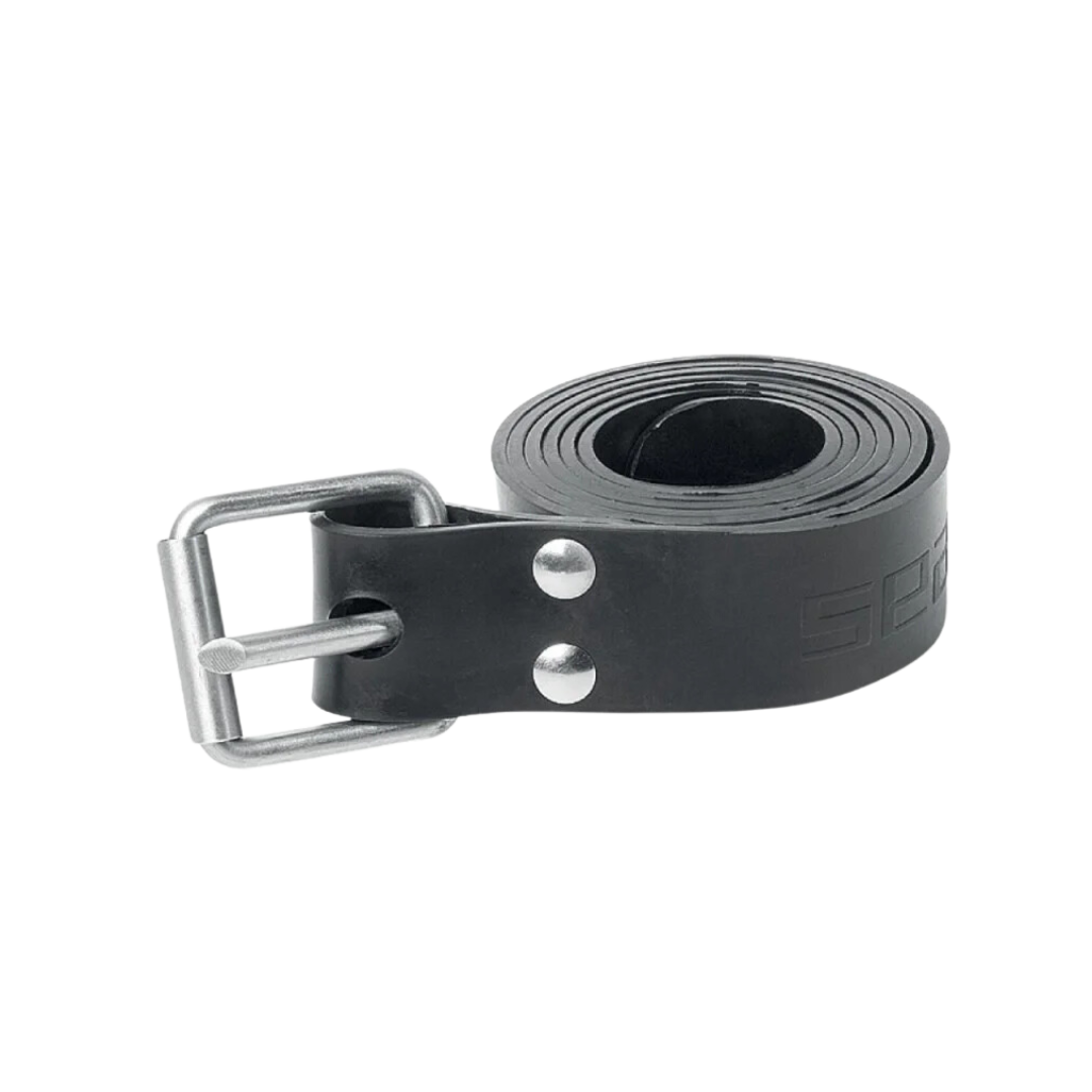 SEAC BLACK SILICONE BELT WITH STAINLESS STEEL MARSEILLE BUCKLE 145 CM