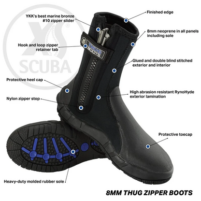 Botas de buceo XS Thug de 8 mm