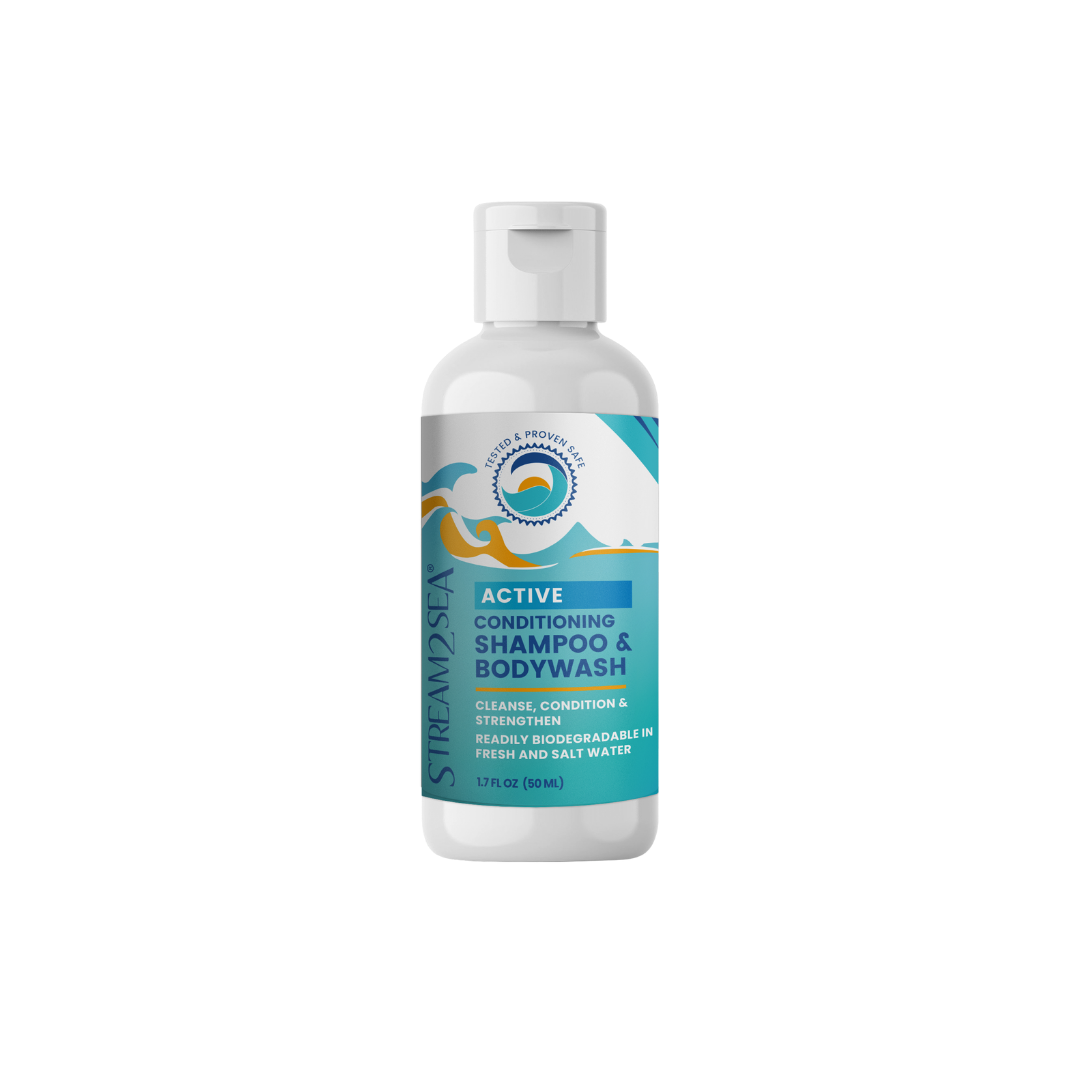 Champú acondicionador y gel de baño ecológicos en tamaño de viaje