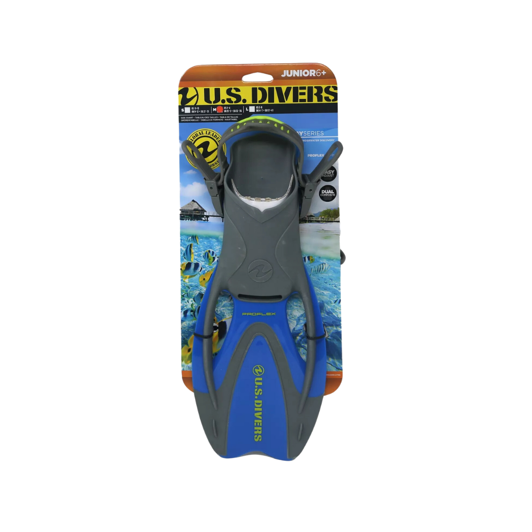 US DIVERS BLUE AND YELLOW PROFLEX JR OH FINS